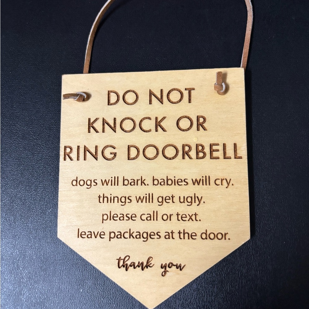 Wooden baby front Door Sign